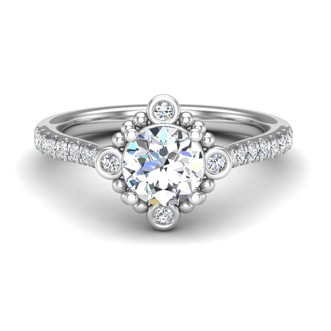 Thea Bubble Halo Engagement Ring